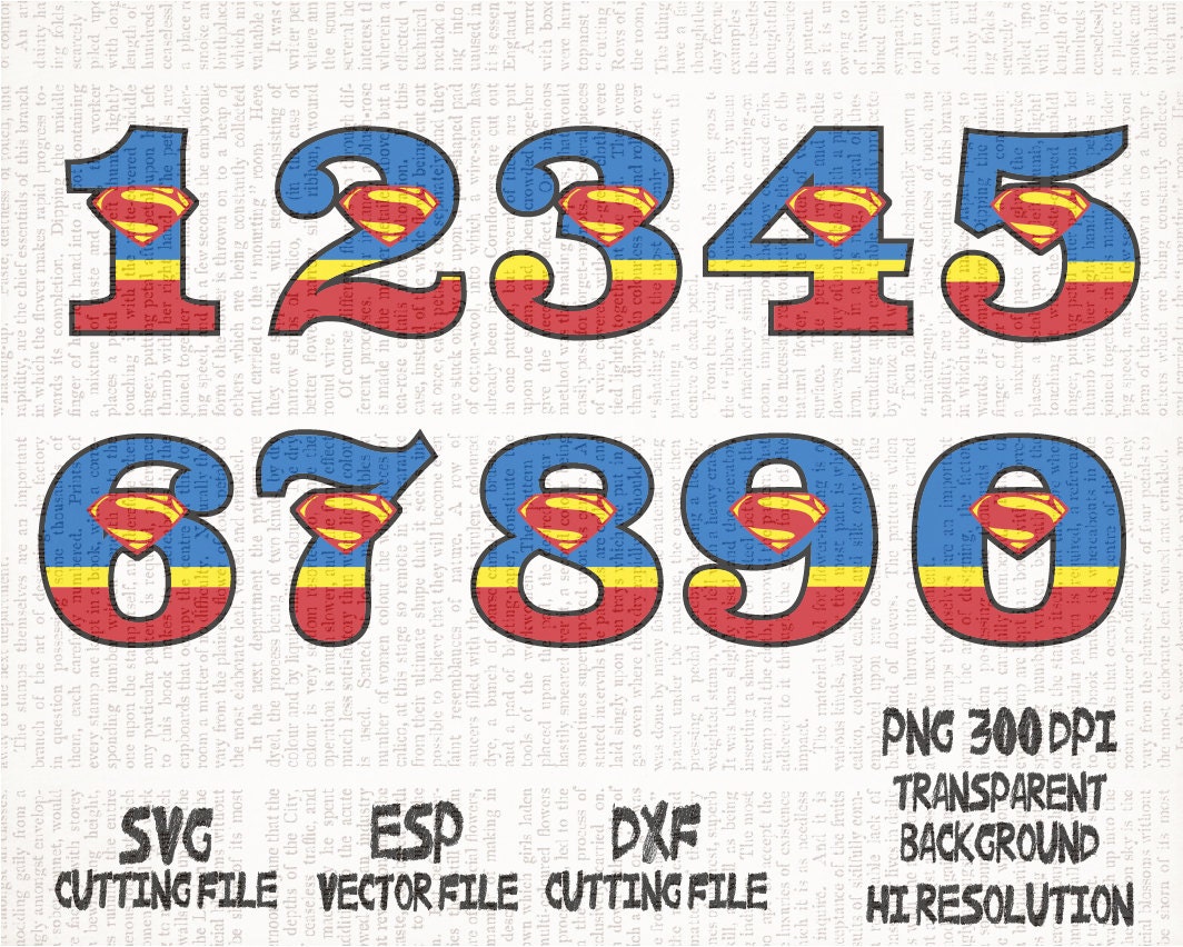 superman number svg clipart cut files svg dxf eps pdf png