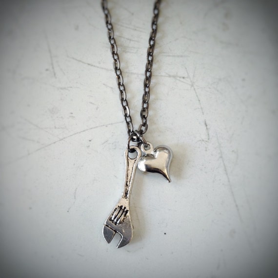Heart Wrenching Necklace gunmetal Valentine Love by lilypickford