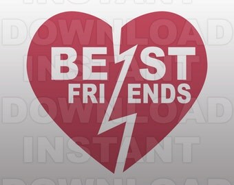 Best Friends SVG File,BFF Heart SVG File-Cutting Template-Vector Clip Art for Commercial & Personal Use-Cricut,Cameo,Silhouette,Vinyl,Decal