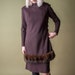 silent chorus 60s mod fur trim dress / faux fur dress / vintage shift dress / s / 113d