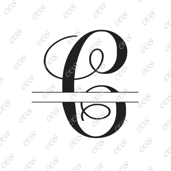 Download Digital Cut File Split Vine Letters Letter C C Split C