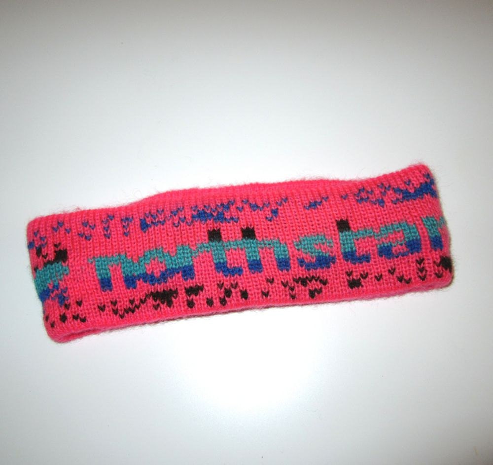Northstar Ski Headband Vintage 1980’s Wool Salmon Pink Retro