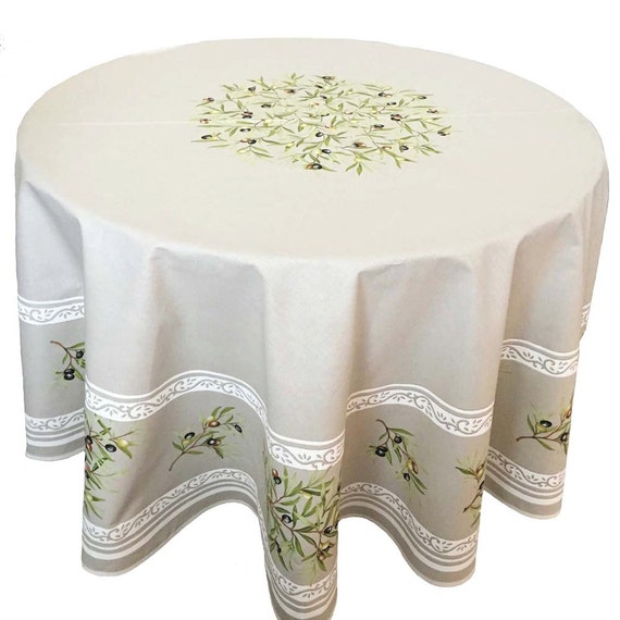 French Country Table Linens 70 Round Olives 0n by cranberrymak