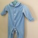 Vintage Soft Blue Bunny Rabbit Baby Footed Pajamas Sleeper 0-3 months