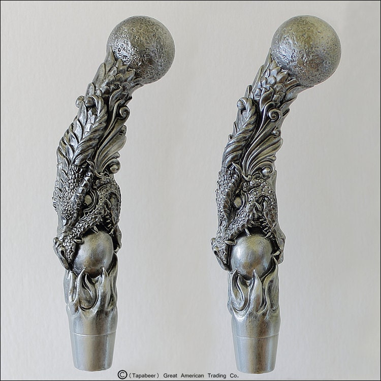Dragon Beer Tap Handle kegerator tap handle Silver metallic
