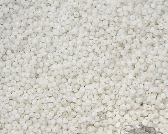 Size 16/0 or 18/0 Vintage Antique Micro Seed Beads - Translucent Greasy White