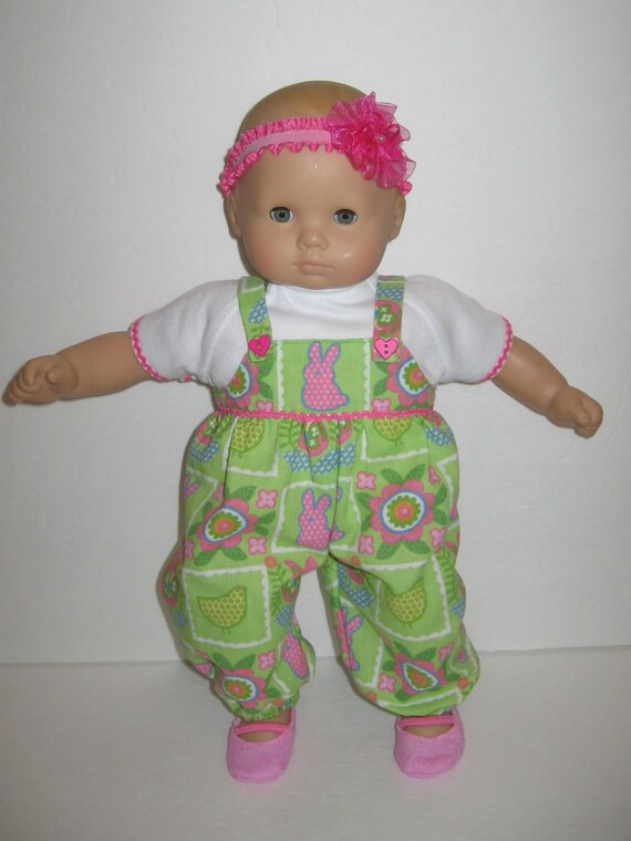 Bitty Baby Doll Size Bunny Easter Print Outfit by
