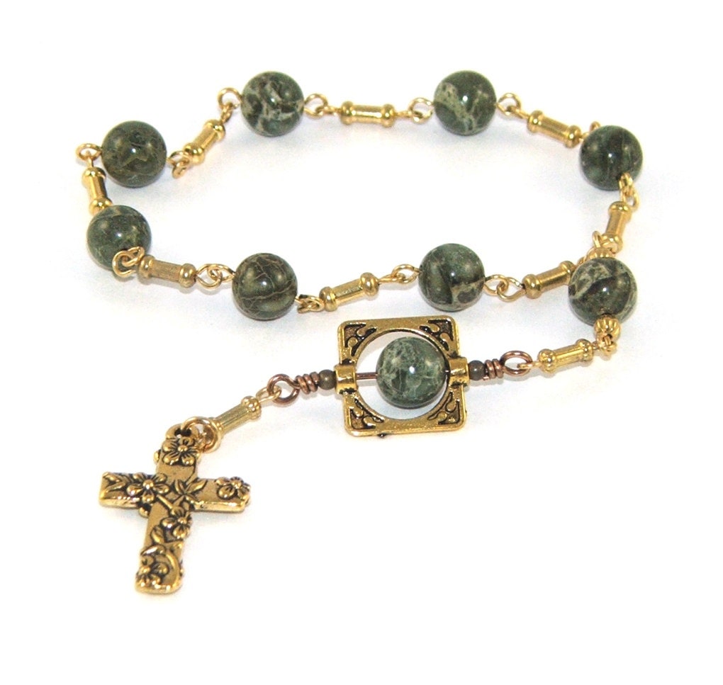Christian Prayer Beads Anglican Pocket Rosary Gemstone Beads