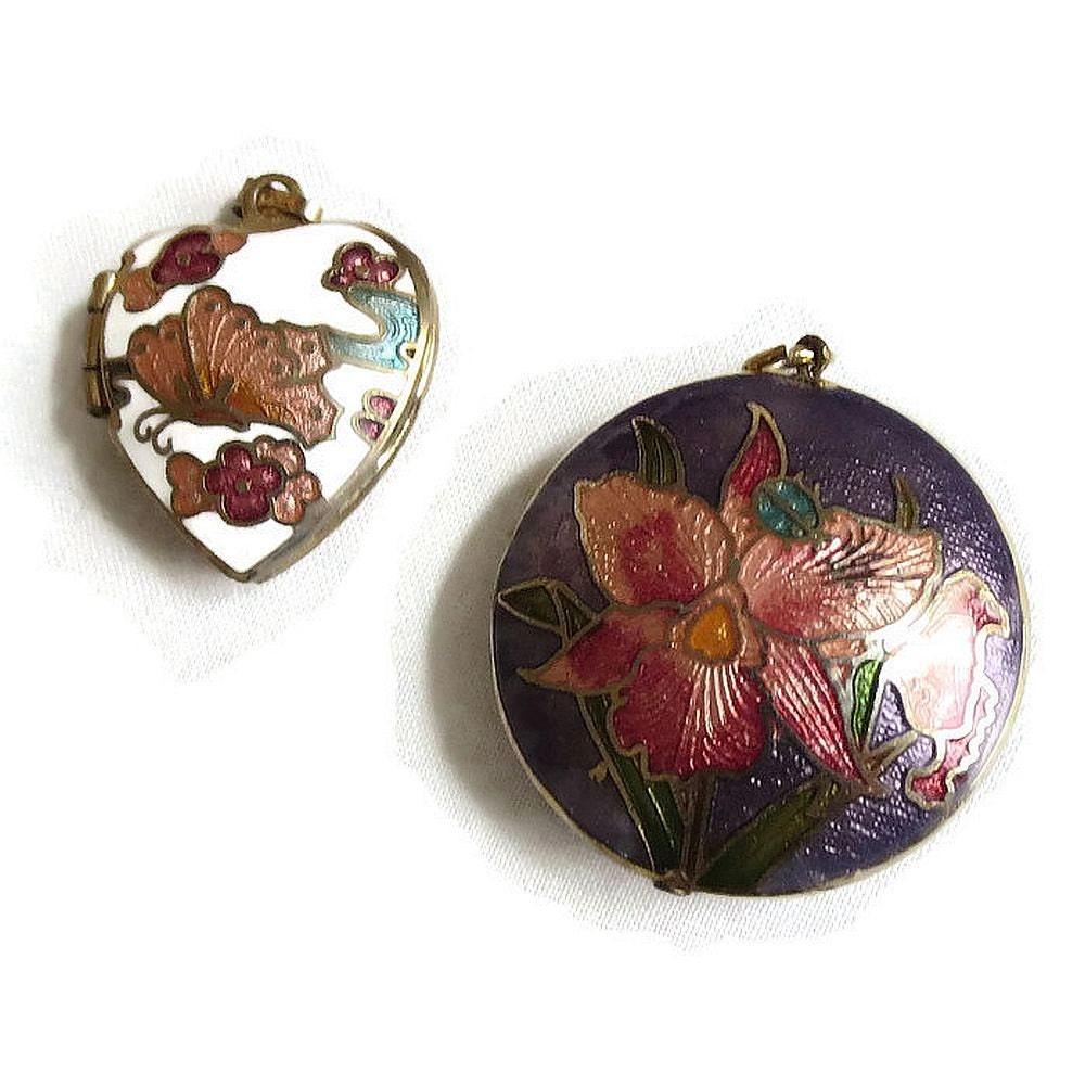Vintage Guilloche Enamel Pendants & Pendant by MyVintageJewels