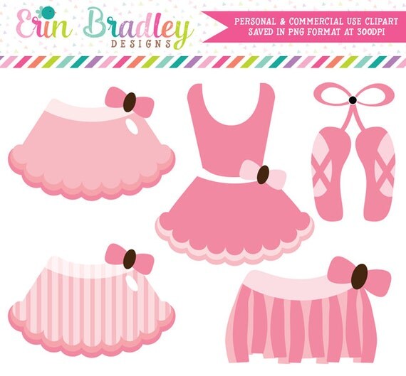 50% OFF SALE Pink Ballerina Tutus Clipart Commercial Use Clip Art Graphics Instant Download Il_570xn
