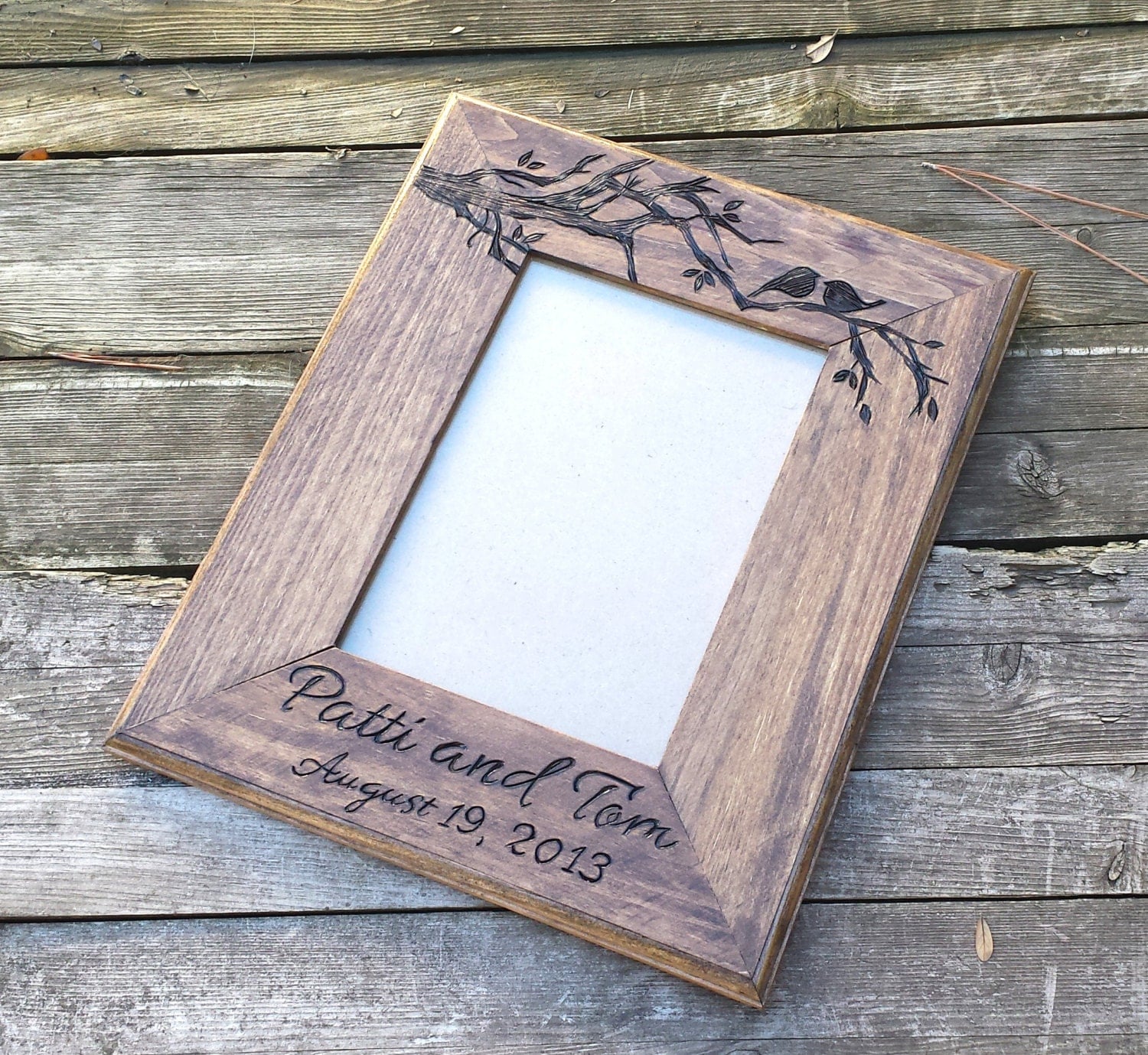 Picture Frame Custom Wedding Photo Frame Love Birds Wooden   Il Fullxfull.892913937 L78e 