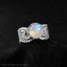 Isis Top Knuckle Ring - Rainbow Moonstone Ring, June Birthstone, Silver Egyptian Ring, Isis Ring, Pinky Ring, Midiring, Above Knuckle Ring