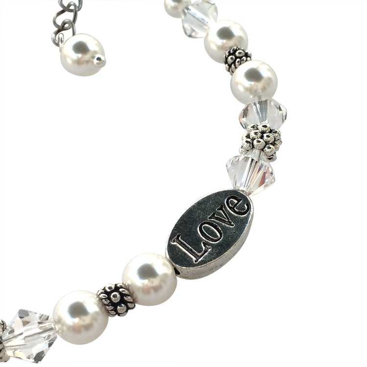 Faith Hope Love Bracelet Swarovski Elements by HisJewelsCreations