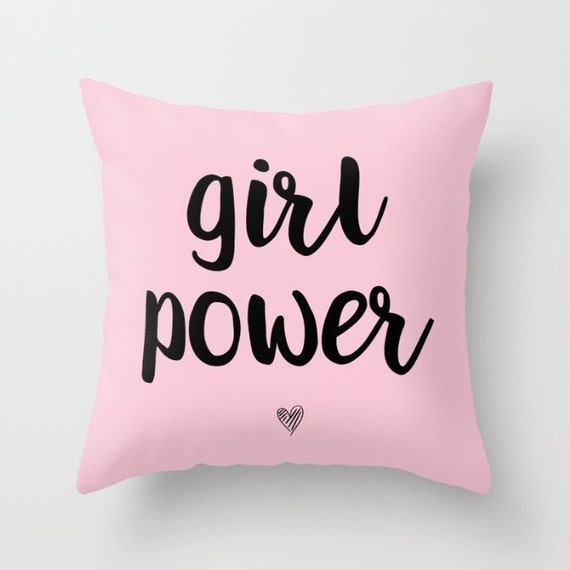 Girl Power Pillow w/ Insert | Throw Pillow | Pillow Case | Pillow Cover | Office Decor | Home Decor | Statement Pillow