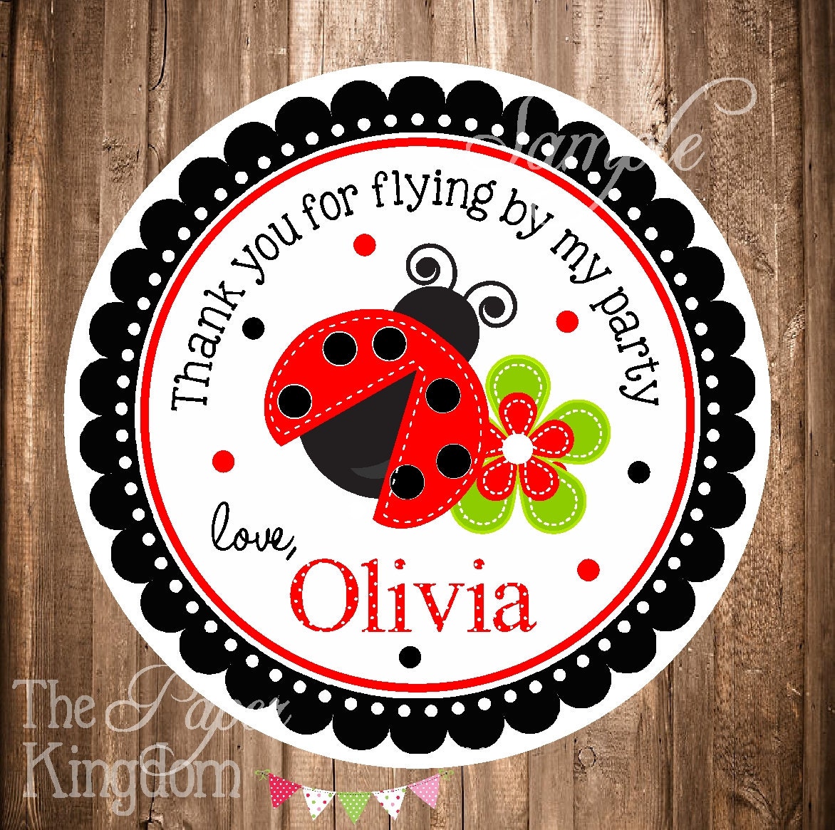 Ladybug Gift Tags PRINTABLE Ladybug Stickers Personalized