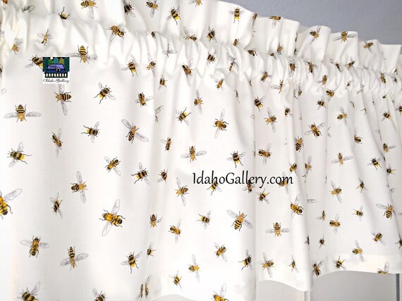 Bee Valance Honey Bee Curtain Bee Collectors Pretty White