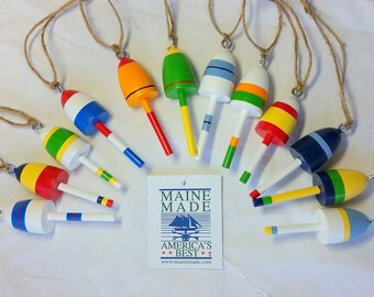 Maine Lobster Buoys, Wedding Favors, Christmas Ornaments, set of twelve, mixed colors, 3" tall