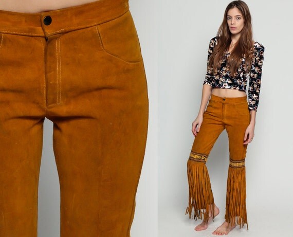 leather bell bottom jeans