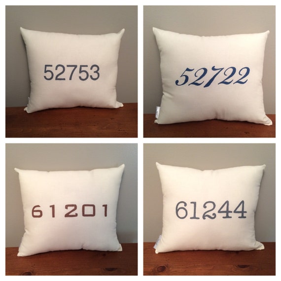 Zip Code Pillow House Number Pillow Street Address Pillow