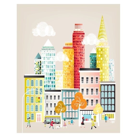 New York Art Print Skyline Wall Art Paper Poster by lauraamiss