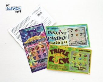 Pregnancy Announcement (1 card) Scratch Off Lotto Replica Ticket Pregnancy Reveal Card Lottery Ticket Replica