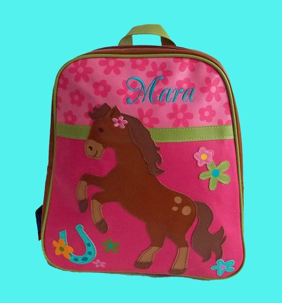 Personalized Child's Stephen Joseph GoGo Backpack GIRL HORSE Themed Bag