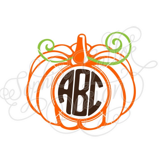 Download Pumpkin Round Monogram SVG DXF digital download files for