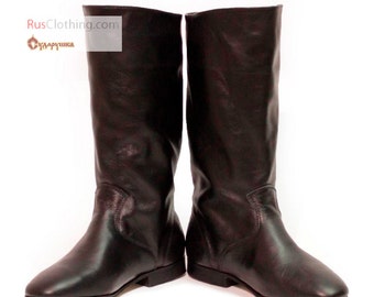 Cossack boots, russian boots, kozak boots, dance shoes, black leather boots, russian shoes, dance leather shoes, dance costume