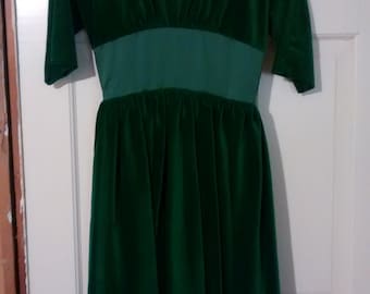 1950s velvet and taffeta dress Rockabilly size 4