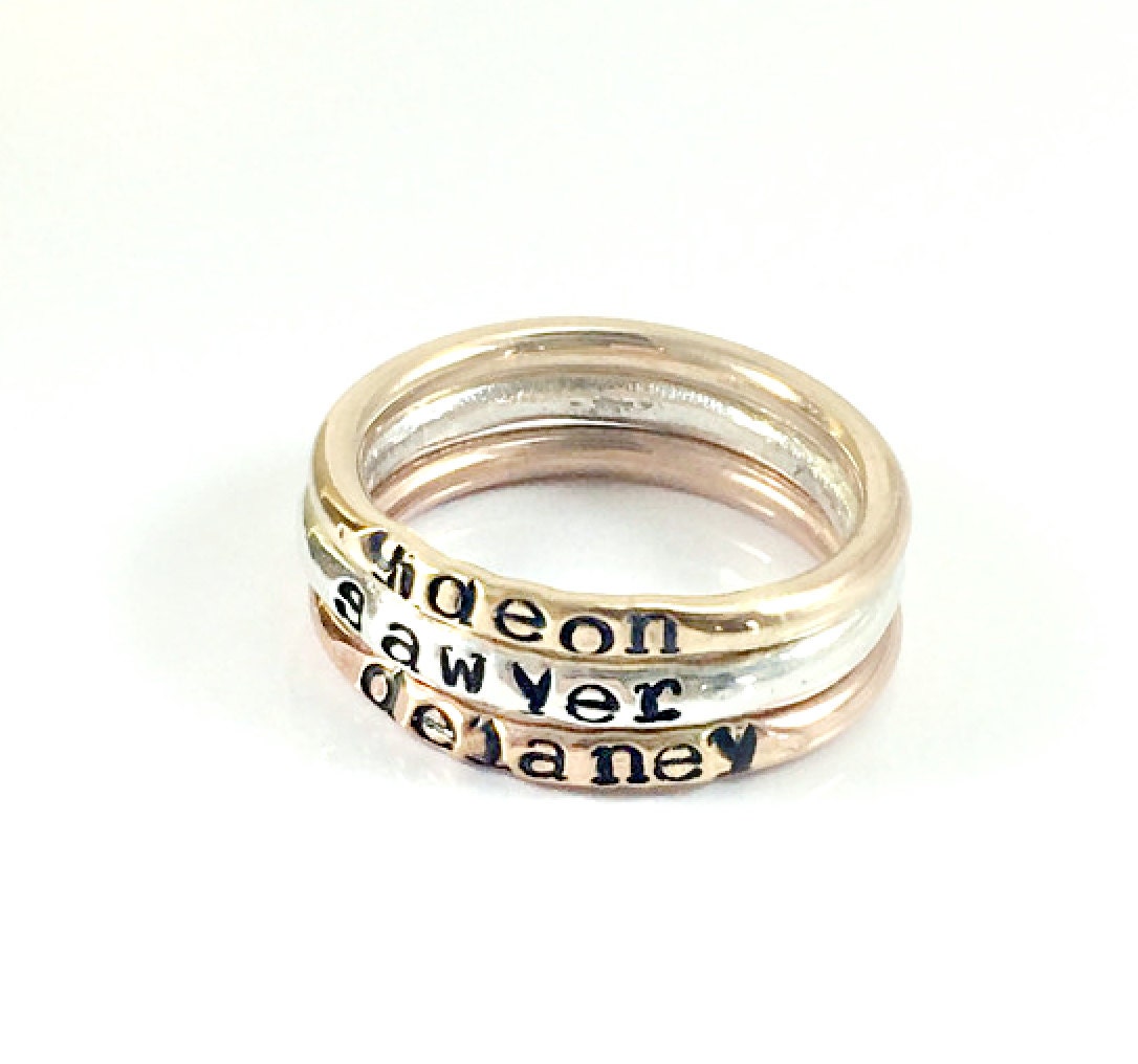 Stacking name rings stackable name rings rings with names