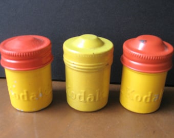 Lot of Three (3) Vintage Tin Kodak Film Canisters