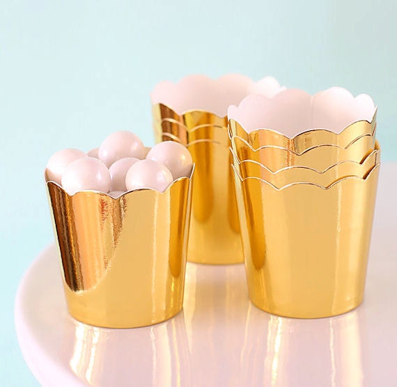 Mini Metallic Gold Baking Cups Gold Cupcake Cups Mini Gold