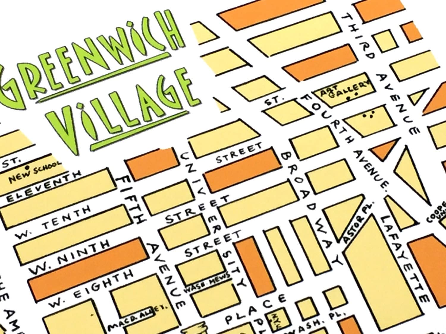 Greenwich Village Map New York Archival Print Giclee 9 X 11   Il Fullxfull.907085697 I1by 