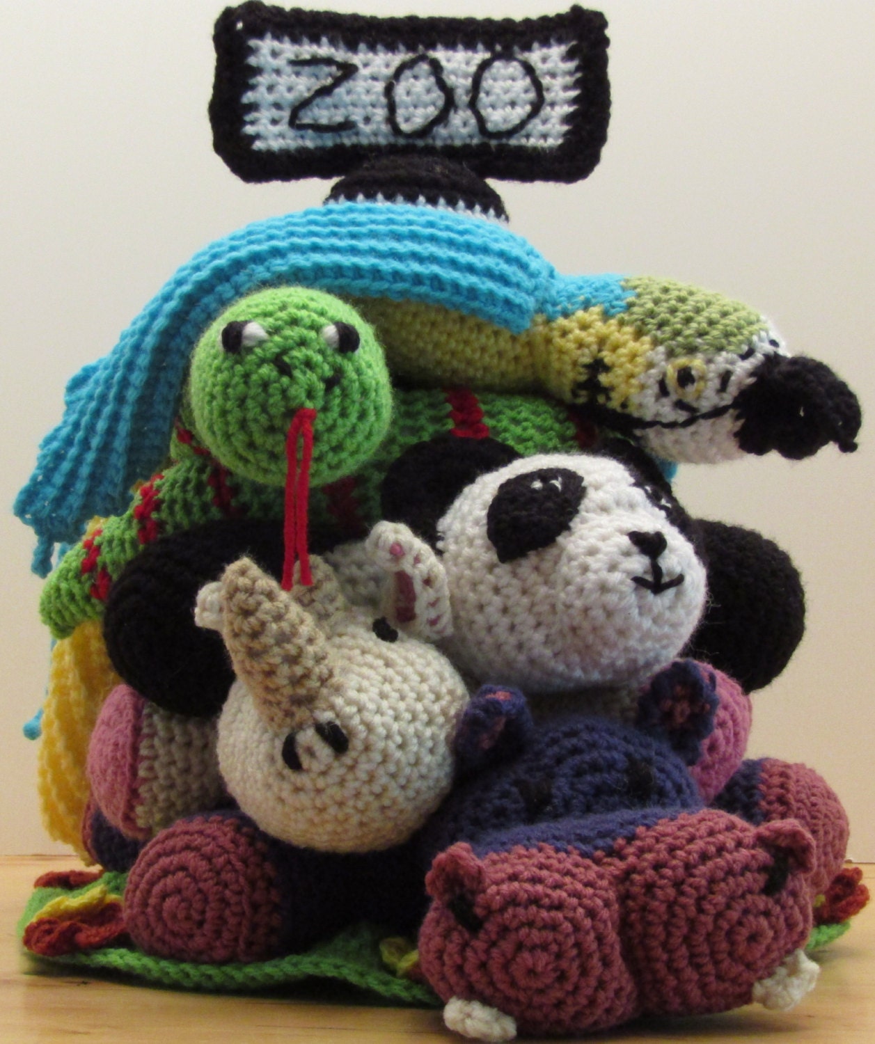 crocheted stacking animal toy free shipping