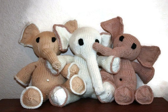 knit elephant stuffed animal