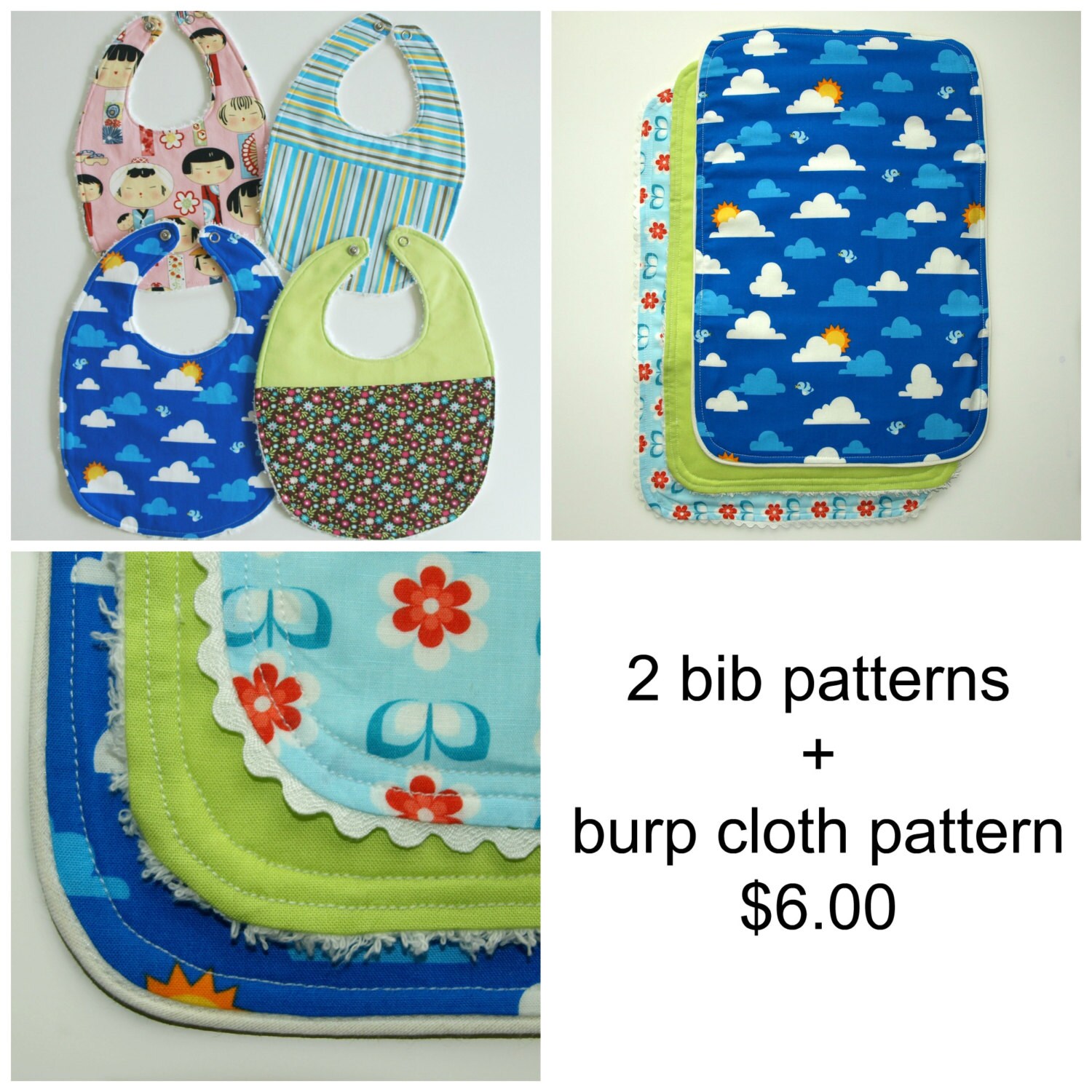 Sewing Baby patterns Baby Burp Cloth pattern Baby by berrykidz