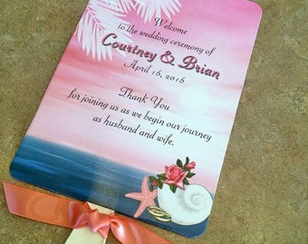 Beach Wedding Fan - Ceremony Fans