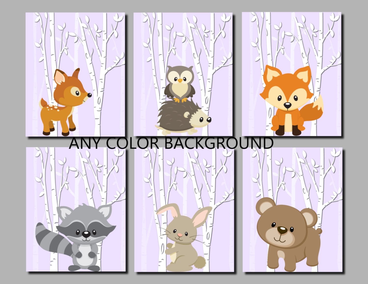 Baby Girl Nursery Art Woodland Animals Nursery Forest