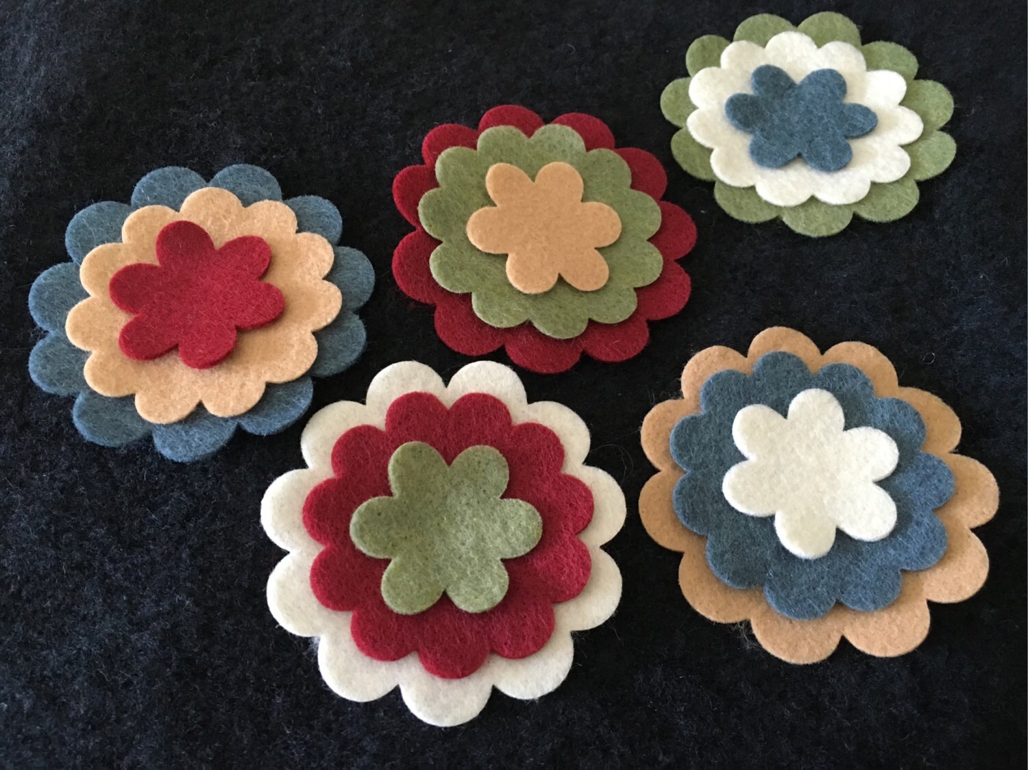 Penny Rug StyleFelt FlowersDIY Primitive Felt