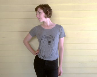 Don't Tell Me to Smile Feminist Animal Scoop Neck Tee
