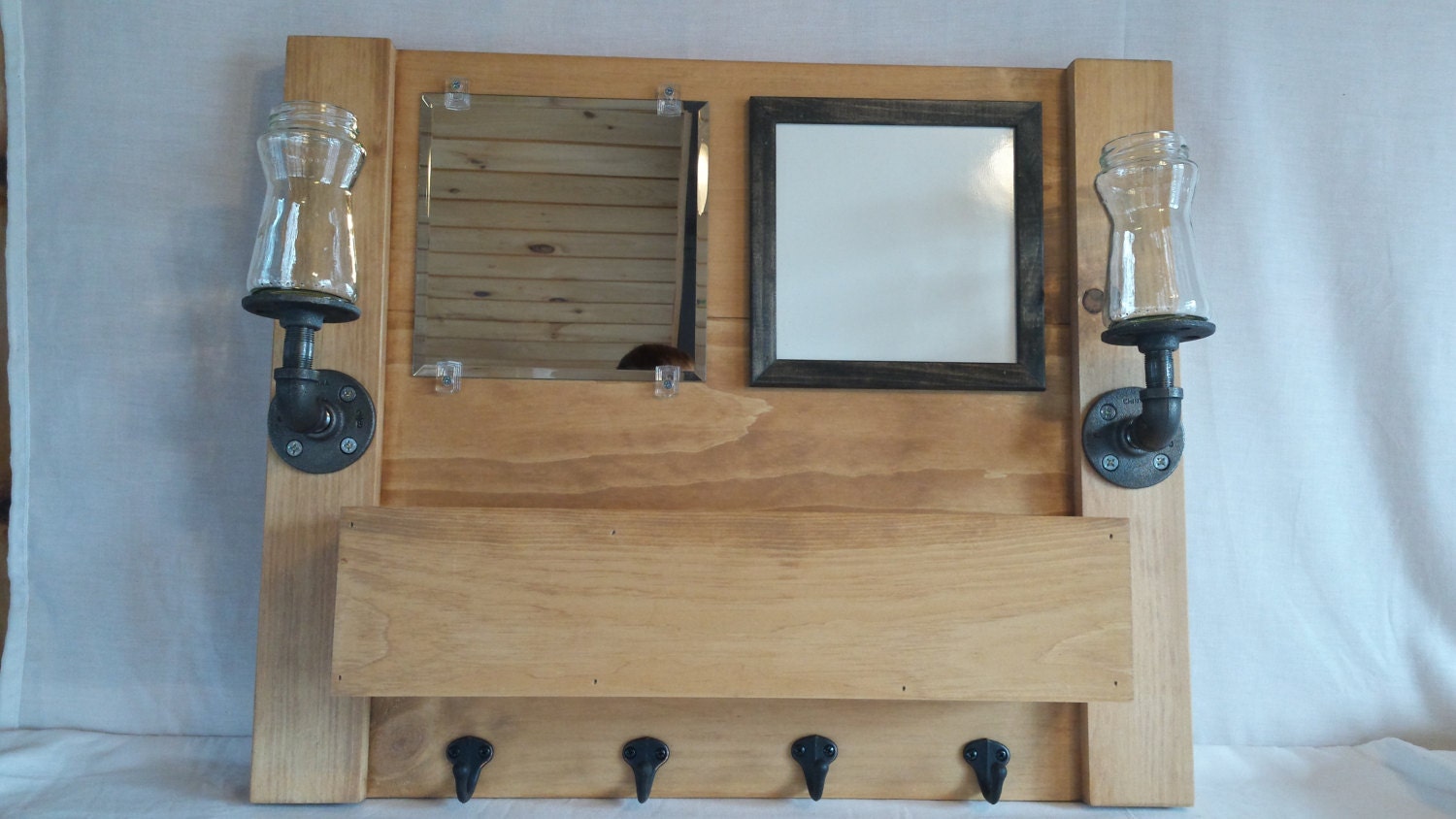 Mail organizer entryway organizer mirror coat rack