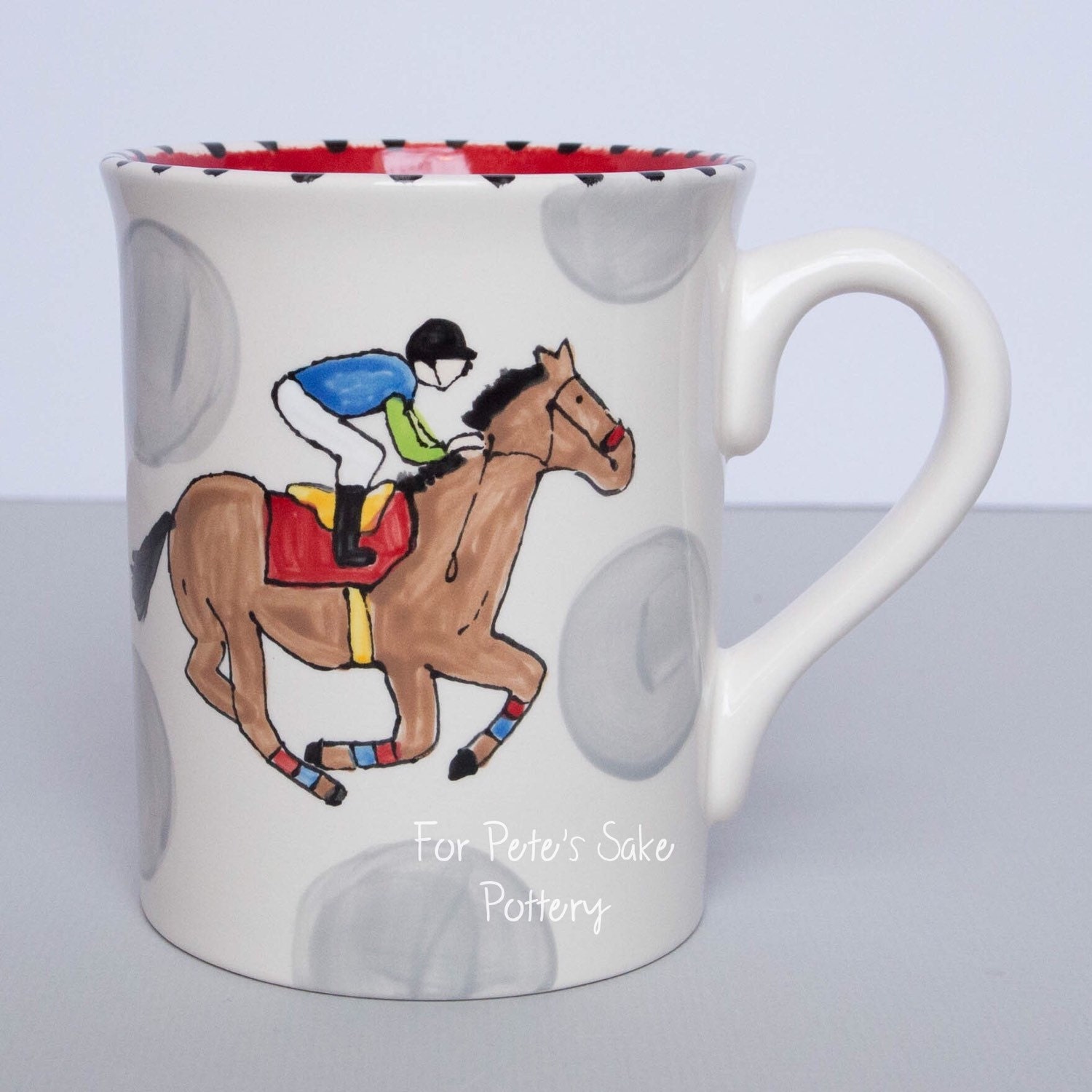 Race Horse coffee mug Horse racing mug Equestrian coffee