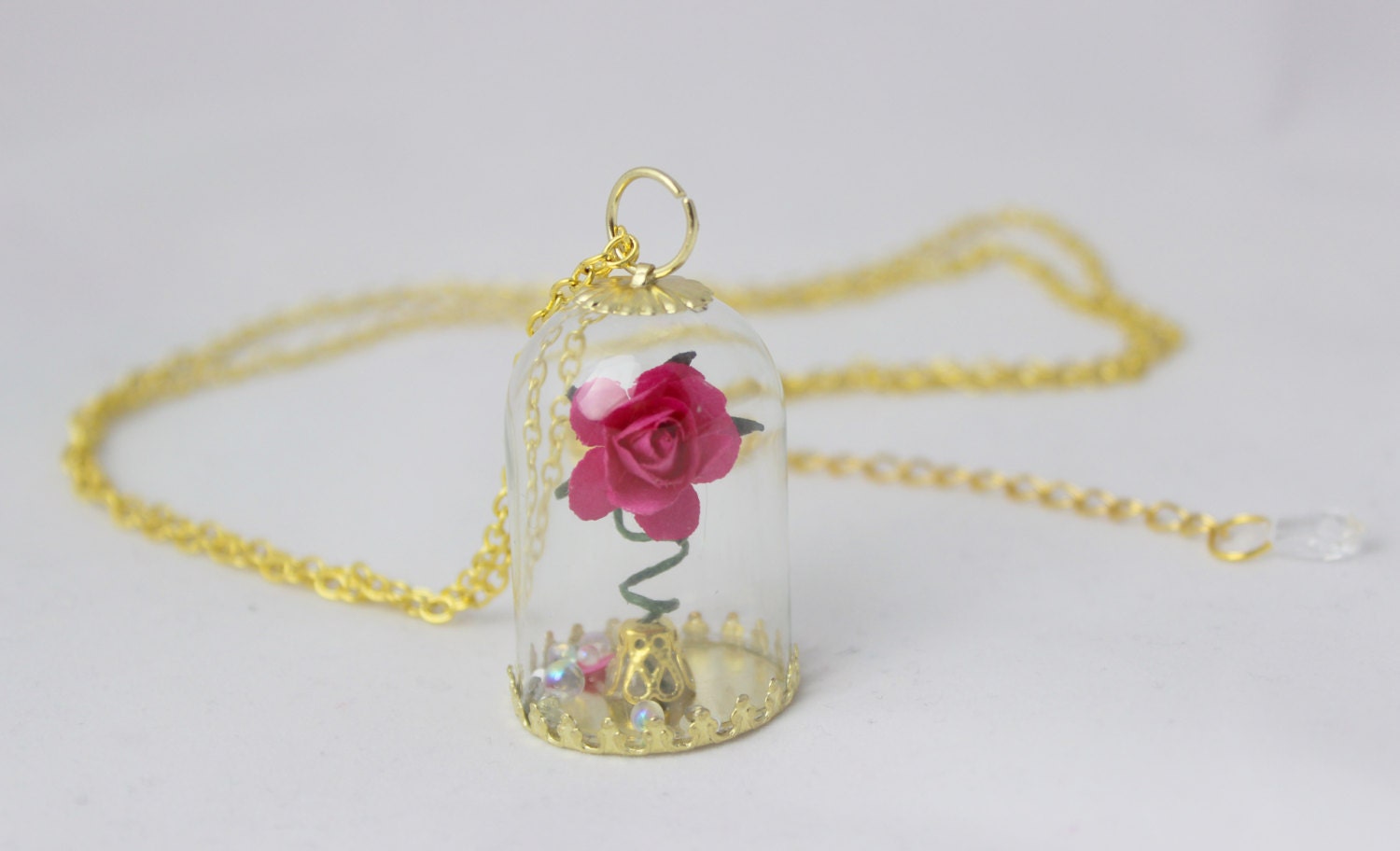 Enchanted Rose Necklace Beauty and the Beast
