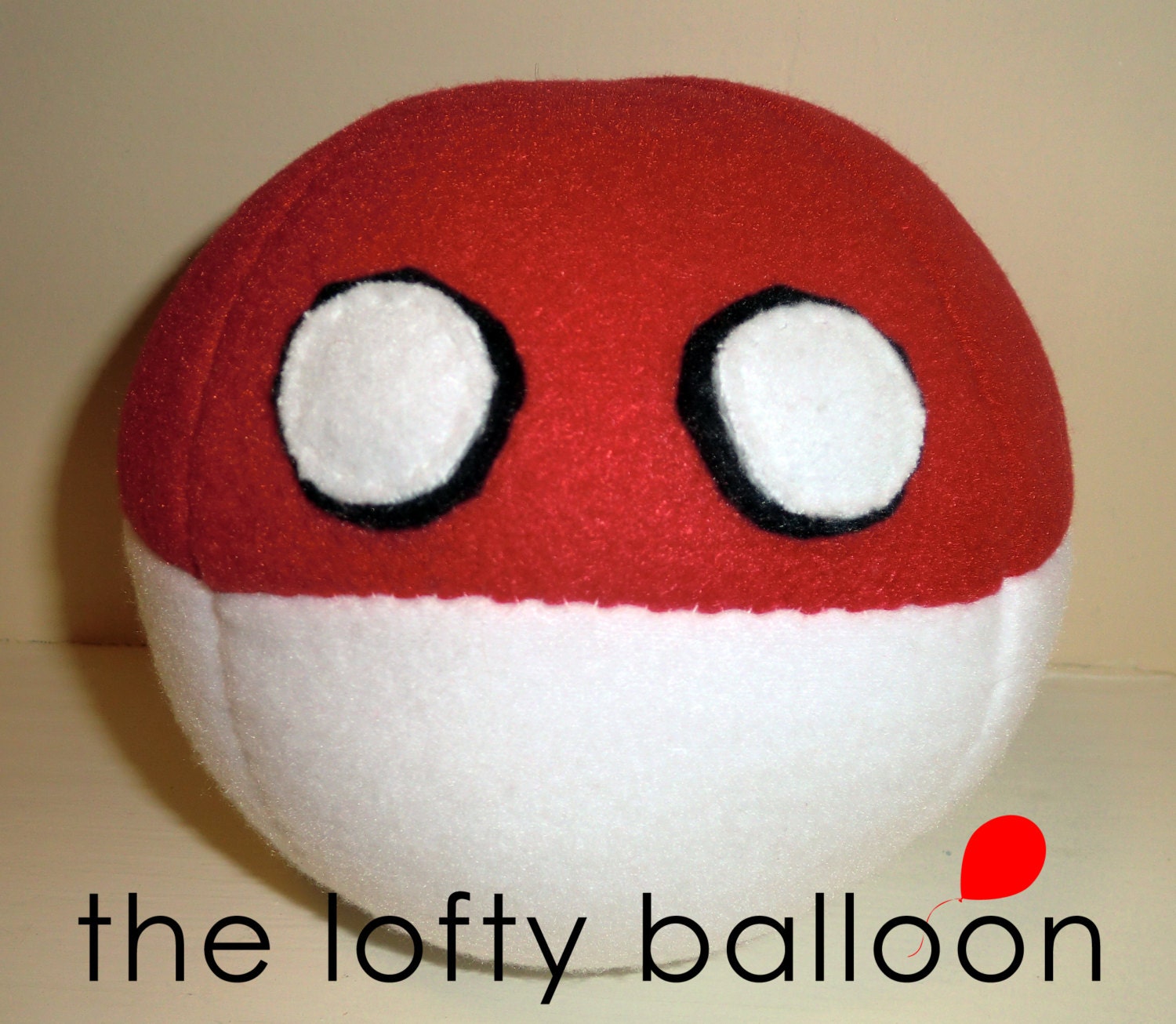 Polandball or Countryball Plushie in Two Sizes by loftyballoon