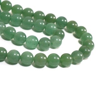 10mm green aventurine, round natural gemstone beads, full & half strands available (1183S)