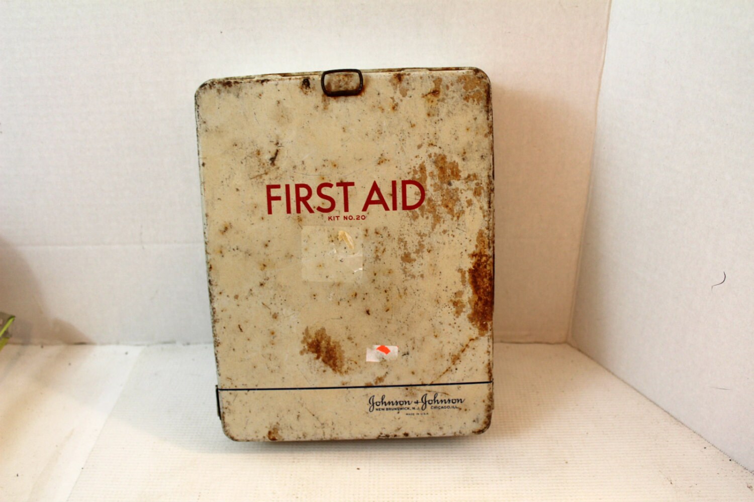 vintage first aid kit Johnson and Johnson collectible sold as