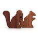 Wooden Squirrel Toy Waldorf Miniature Animals Noah's Ark Zoo Woodland Play Set Hand Cut Scroll Saw Walnut
