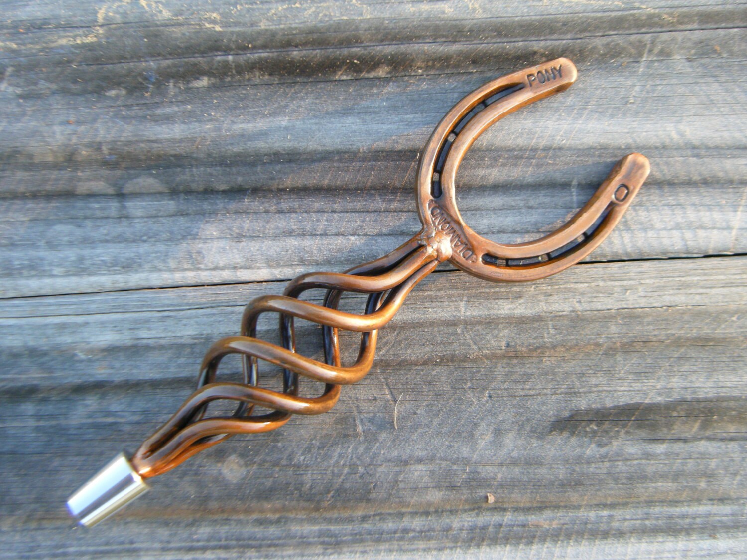 Horseshoe Beer Tap Handle Copper Finish for your kegerator or