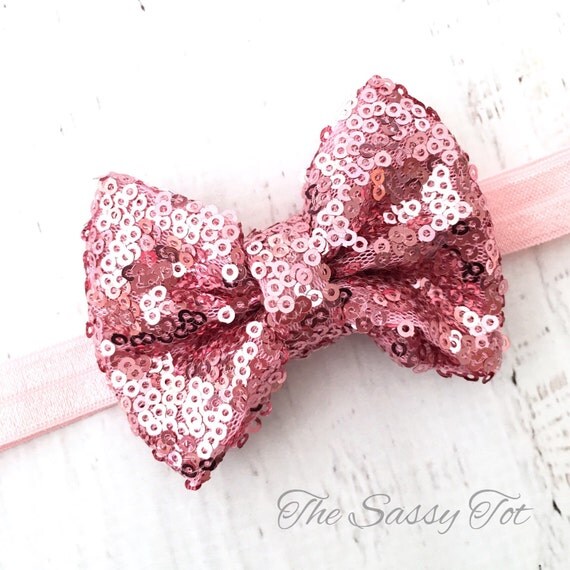 newborn baby headband bows chiffon and sequin pink sequin bow headband sparkle bow headband pink by newborn baby headband bows chiffon and sequin pink sequin bow headband sparkle bow headband pink by