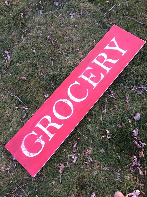 Items similar to custom made grocery sign on Etsy